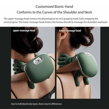 Bionic Heated Massager, Wireless Portable Shiatsu Neck and Back Massager, Electric Deep Tissue 4D Kneading Massage, Simulated Human Hand Design for Pain Relief and Muscle Relax